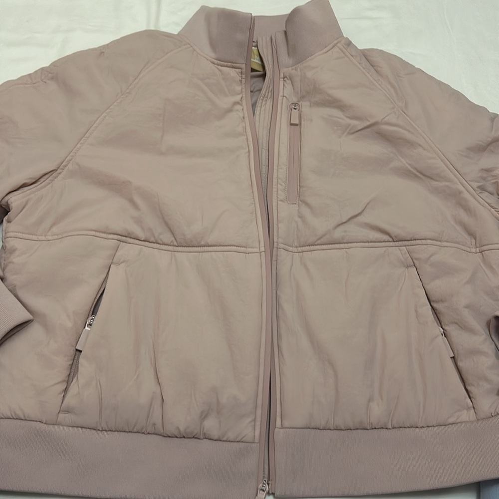 NWT Michael Kors Puffer Bomber Jacket Light Pink size L